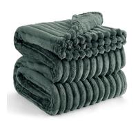 Bedsure Manta Suave y Esponjosa, Manta de Forro Polar, Manta de Cordón Gruesa, Suave y cálida, acogedora para Cama y sofá, Verde Maldito, 220 x 240 cm