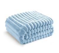 Bedsure Manta Suave y Esponjosa, Manta de Forro Polar, Manta de Cordón Gruesa, Suave y cálida, acogedora para Cama y sofá, Azul Egeo, 150 x 200 cm