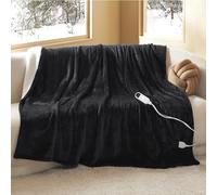Bedsure Mantita eléctrica 180x200cm, Apagado automático, 6 Niveles de Calor, Temporizador 10h, protección sobrecalentamiento 8h, acogedora para hogar & Oficina, Negro