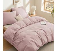 BEDSURE Ropa de cama 155x220 algodón rosa - Juego de ropa de cama 155 x 220 cm, funda nórdica de 3 piezas con 2 fundas de almohada de 80x80 cm, ropa de cama Oeko-TEX Bedding Adobe Rose con cremallera