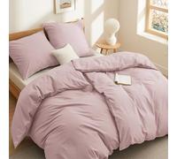 BEDSURE Ropa de cama de 135 x 200 cm, de algodón, 4 piezas - Juego de ropa de cama rosa, set de 2 unidades con 2 fundas de almohada de 80 x 80 cm, certificado Oeko-TEX, conjunto Adobe Rose con