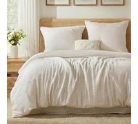 BEDSURE Ropa de cama de muselina de 155 x 220 cm, 3 piezas, 100% algodón, con 1 funda nórdica de 155 x 220 cm y 2 fundas de almohada de 80 x 80 cm, certificado Öko-Tex, ropa de cama de verano con