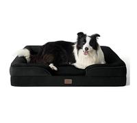 Bedsure Sofá Ortopédico Grande Para Perros - Cama Perro Desenfundable y Lavable, Colchon Perro con Forro Impermeable y Espuma Viscoelástica, Negro, L