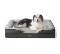 Bedsure Sofá Perro Ortopédica Extra Grande - Cama Perro Viscoelastica y Lavable, Colchon Perro con Funda Desenfundable y Forro Impermeable, Verde Oscuro, XL