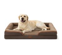Bedsure Sofá Perro Ortopédica Extra Grande - Cama Perro Viscoelastica y Lavable, Colchon Perro con Funda Desenfundable y Forro Impermeable, Marrón, XL