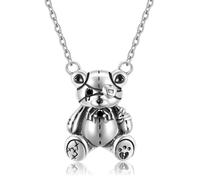 BEDT Colgante De Osito De Plata De Ley 925 Con Collar Para Mujer, Muñecos Violentos, Llanto, Regalo De Cumpleaños, Joyería Fina