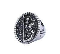 BEDT Nuevo Anillos Para Hombre, Anillo De San Cristóbal, Patrón De Los Viajeros Del Tiempo, Arcángel Miguel, Joyería Vintage