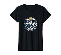 Bedtime Boss: Freak in The Sheets Funny Sleepy Crown Camiseta, Mujer, Negro, XL