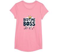 Bedtime Boss: Freak in The Sheets Funny Sleepy Crown Camiseta, Niñas, Rosado, Pequeña