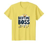 Bedtime Boss: Freak in The Sheets Funny Sleepy Crown Camiseta, Niños, Limón, 8 años