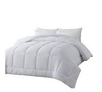 BedTreat Edredón de plumón Alternativo con pestañas en Las Esquinas, edredón Ligero Acolchado de Verano, tamaño Individual, 140 g/m², Color Blanco, Ropa de Cama de Microfibra Lavable a máquina