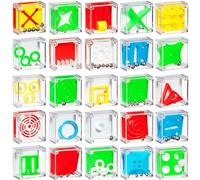 Bedwina - Juego de 24 cajas de rompecabezas de equilibrio coeficiente intelectual para niños, adolescentes y adultos, rompecabezas de juguete de bola de laberinto 3D de 1.5 pulgadas