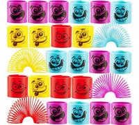 Bedwina Mega paquete de 50 muelles helicoidales para niños, mini juguetes de plástico con caras y colores divertidos, perfectos para regalos y bolsas de fiesta