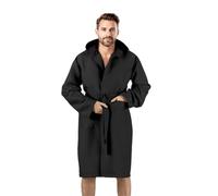 Bee Albornoz con capucha de suave microfibra, con bolsa exterior, unisex, Negro , 3XL extra alto