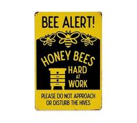 Bee Alert Do Not Disturb Hives Warning Metal Sign, placa de aluminio retro, decoración de pared vintage para casa, bar, garaje y granja, 30 x 20 cm