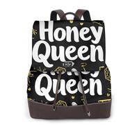Bee and Crown Mochila de viaje para mujer, mochila casual, mochila de cuero estampada para mujer para el trabajo