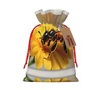 Bee And Flower - 1 bolsa de material duradero de 8.3 x 11.8 pulgadas con cordón para regalo elegante de Halloween