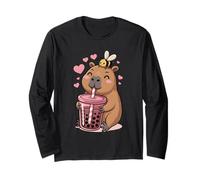 Bee Capybara Kawaii Anime Drinking Bubble Tea Lover Girls Manga Larga