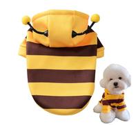 Bee Dog Costumes - Cute Hoodies Puppy Clothes | Cosplay Dress Hoodie | Hooded Coat Christmas Outfits for Small Medium Pets Dogs French Bulldog Sleeveless Clothes