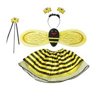Bee Dress Costume, Kids Fancy Outfit, Toddler Bees Costumes, Wings and Wand Set, 31.5 to 51.18 Inches, Perfect for Toddler and Young Children Who Love Dressing Up