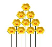 Bee Drinking Cups For Garden - 10 Pieces Ceramic Bath Bowls | with Stake Flower Shape Bee Pollination Station for Indoor Decor Yard Patio Pathway Grassland Lawn Planter Pot Butterfly