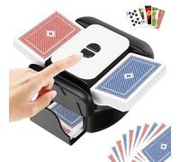 BEE&FLOWER Barajador de Cartas automático 2600mAh Recargable con Auto-Stop | Modos Automático/Manual Silencioso y Antibloqueo para 1-2 Mazos Compatible con Poker, Blackjack y Juegos Populares