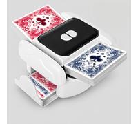BEE&FLOWER Barajador de Cartas automático - Eléctrico, Recargable, portátil y silencioso, para 1-2 Barajas estándar como póker, Blackjack y Otros Juegos de Cartas