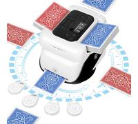 BEE&FLOWER Barajador de cartas y distribuidor 2 en 1 automático programable múltiples modos de juego bajo nivel de ruido para póquer, blackjack y más, soporta 1-8 jugadores