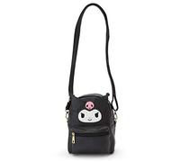 BEE&FLOWER Mochila pequeña cruzada My Melody Kuromi de piel sintética para hombro, mochila pequeña cruzada para mujeres y niñas, Black, Small