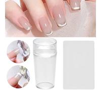 BEE&FLOWER Sello de arte de uñas, sello de silicona, diseño de uñas, herramientas de manicura con raspado para herramientas de línea de sonrisa francesa