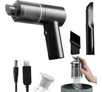 Bee Flower Wireless Handheld Car Vacuum Cleaner, Wet Dry Hand Held Car Vacuum Cleaner with LED Light, 6000pa Powerful Suction Tiny Bee Flower Portable Vacuum for Car Home Office Pet (Color : Noir)
