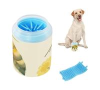 Bee & Flowers Art - Lavadora portátil para patas de mascotas con cepillo de silicona suave, limpia suavemente las patas después de los paseos