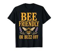 Bee Friendly Or Buzz Off Save The Bees Beekeeper Flower Camiseta