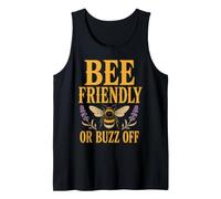 Bee Friendly Or Buzz Off Save The Bees Beekeeper Flower Camiseta sin Mangas