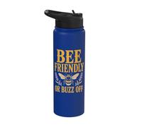Bee Friendly Or Buzz Off Save The Bees Beekeeper Flower Stainless Steel Insulated Water Bottle