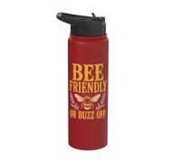 Bee Friendly Or Buzz Off Save The Bees Beekeeper Flower Stainless Steel Insulated Water Bottle