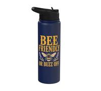 Bee Friendly Or Buzz Off Save The Bees Beekeeper Flower Stainless Steel Insulated Water Bottle