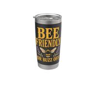 Bee Friendly Or Buzz Off Save The Bees Beekeeper Flower Vaso térmico de acero inoxidable de doble pared