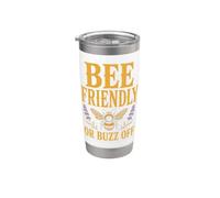 Bee Friendly Or Buzz Off Save The Bees Beekeeper Flower Vaso térmico de acero inoxidable de doble pared