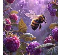 Bee Fruit Rain Jigsaw Puzzle 200 Pieces 28x28cm/11x11inch, Difficult Jigsaw Puzzles for Adults 200, Beautiful Art Work, Great Festive Puzzle Gift for Men/Women