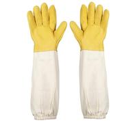 Bee Gloves 1 Pair 20 Inch Protective Leather & Canvas Beekeeping Gloves with Elastic Band Multi-Purpose for Camping, Blacksmith Beekeeping