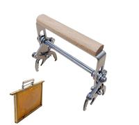 Bee Hive Frame Grip - Stainless Steel Anti-Slip Ergonomic Wooden Handle | Beekeepers Supplies Frame Capture | For Easy Removal Honey Harvesting Beeware