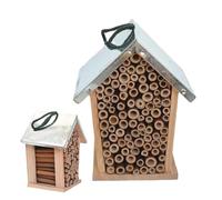 Bee Houses for The Garden, Wooden Bee Habitat Shelter, Decorative Nesting Box for Ladybugs and Lacewings, Outdoor Garden and Backyard Decor for Pollinator Protection