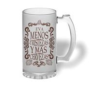 Bee Ingenious Jarra cerveza personalizada de cristal esmerilado. Jarra de cerveza original.. Coleccion divertidas. (Menos tristezas)