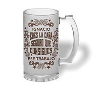 Bee Ingenious Jarra cerveza personalizada de cristal esmerilado. Jarra de cerveza original. Colección reconocer (Lo consigues)