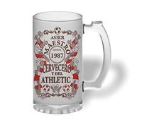 BEE INGENIOUS Jarra cerveza personalizada Maestro cervecero y del ATHLETIC de cristal esmerilado con nombre y año personalizados Regalos para hombres. Regalos para padres, hermanos. (Maestro Athletic)