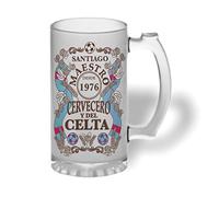 Bee Ingenious Jarra cerveza personalizada Maestro cervecero y del CELTA de cristal esmerilado con nombre y año personalizados Regalos para hombres. Regalos para padres, novios. (Maestro Celta)