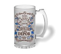 Bee Ingenious Jarra cerveza personalizada Maestro cervecero y del Depor de cristal esmerilado con nombre y año personalizados Regalos para hombres,para padres, novios, hermanos.