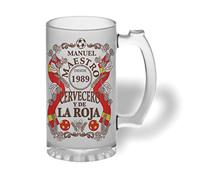 Bee Ingenious Jarra cerveza personalizada Maestro cervecero y del equipo de cristal esmerilado con nombre y año personalizados Regalos para hombres. Regalos para padres, novios, hermanos. (La Roja)