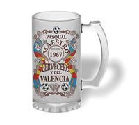 Bee Ingenious Jarra cerveza personalizada Maestro cervecero y del Valencia de cristal esmerilado con nombre y año personalizados Regalos para hombres,para padres, novios, hermanos.